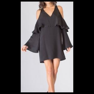 Black cold shoulder Lavender Brown dress